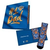 Unisex Rock Em Socks  Blue New York Knicks #1 Dad Gift Card Socks