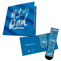 Unisex Rock Em Socks  Blue Detroit Lions #1 Dad Gift Card Socks