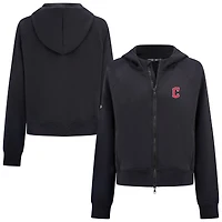 Women's Levelwear  Black Cleveland Guardians Insignia 2.0 Judd Raglan Full-Zip Hoodie
