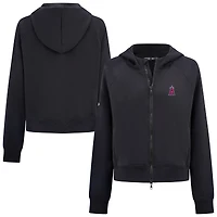 Women's Levelwear  Black Los Angeles Angels Insignia 2.0 Judd Raglan Full-Zip Hoodie