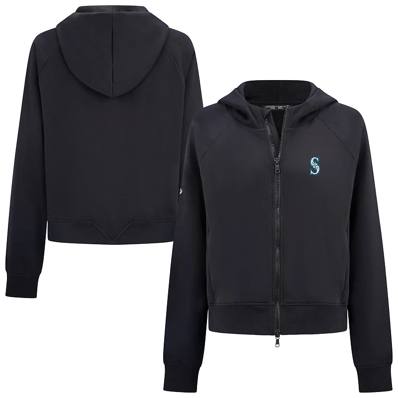 Women's Levelwear  Black Seattle Mariners Insignia 2.0 Judd Raglan Full-Zip Hoodie