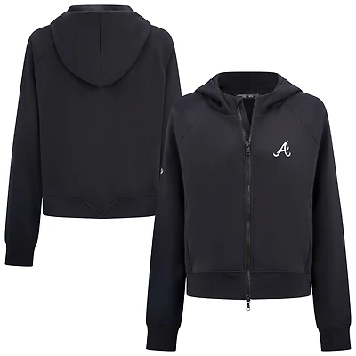 Women's Levelwear  Black Atlanta Braves Insignia 2.0 Judd Raglan Full-Zip Hoodie