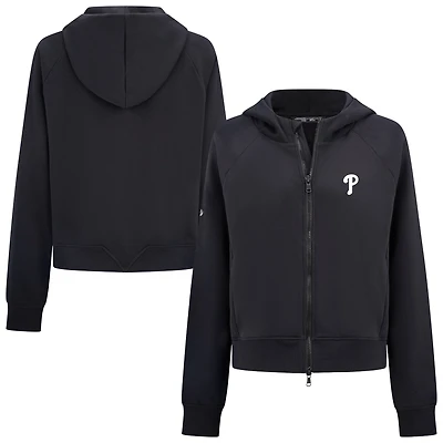 Women's Levelwear  Black Philadelphia Phillies Insignia 2.0 Judd Raglan Full-Zip Hoodie