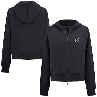 Women's Levelwear  Black Washington Nationals Insignia 2.0 Judd Raglan Full-Zip Hoodie