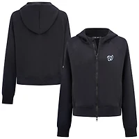 Women's Levelwear  Black Washington Nationals Insignia 2.0 Judd Raglan Full-Zip Hoodie