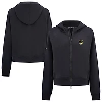 Women's Levelwear  Black Milwaukee Brewers Insignia 2.0 Judd Raglan Full-Zip Hoodie