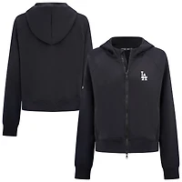 Women's Levelwear  Black Los Angeles Dodgers Insignia 2.0 Judd Raglan Full-Zip Hoodie