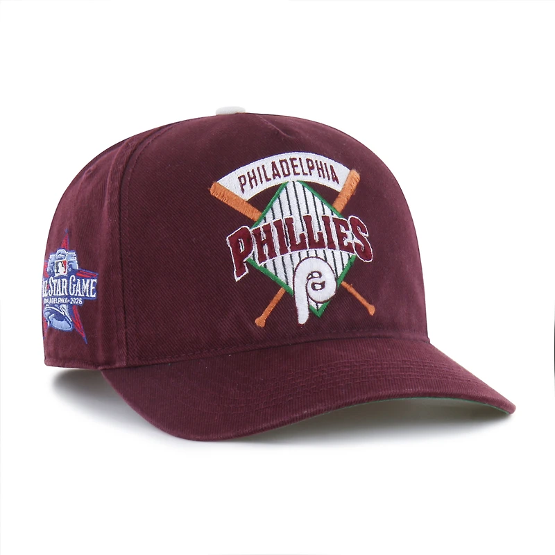 Men's '47 Maroon Philadelphia Phillies 2026 MLB All-Star Game x Rawlings Cross Bats Hitch Adjustable Hat