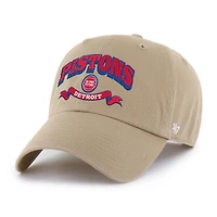 Men's '47  Khaki Detroit Pistons Fast Break Chase Region Clean Up Adjustable Hat