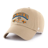 Men's '47  Khaki New York Knicks Fast Break Chase Region Clean Up Adjustable Hat