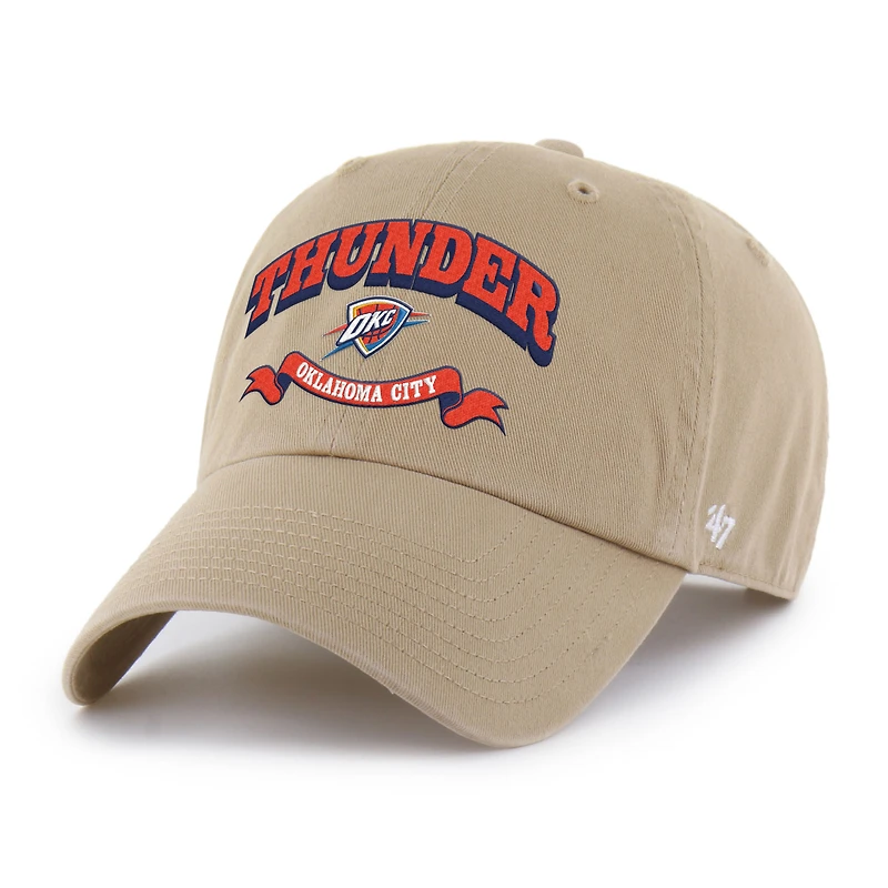 Men's '47  Khaki Oklahoma City Thunder Fast Break Chase Region Clean Up Adjustable Hat