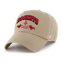 Men's '47  Khaki Houston Rockets Fast Break Chase Region Clean Up Adjustable Hat