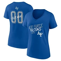 Women's Royal Air Force Falcons Hustle Personalized Name & Number V-Neck T-Shirt