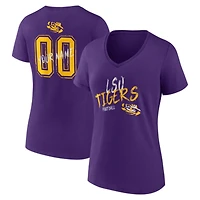 Women's Purple LSU Tigers Hustle Personalized Name & Number V-Neck T-Shirt
