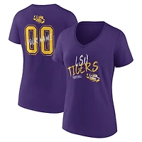 Women's Purple LSU Tigers Hustle Personalized Name & Number V-Neck T-Shirt