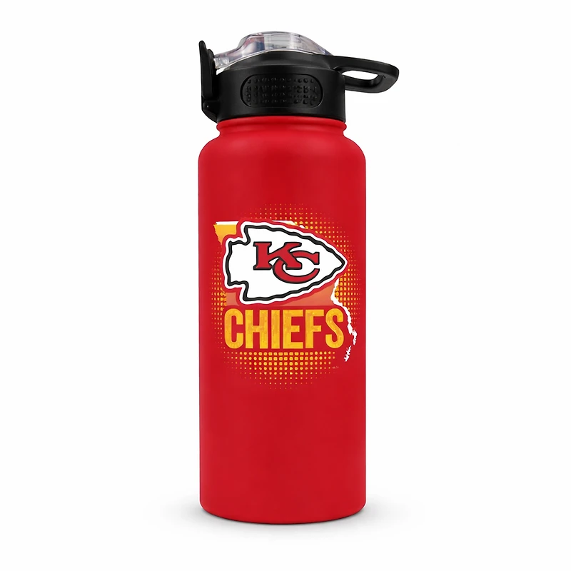 Pegasus Kansas City Chiefs Gradient Home State 32oz Stainless Steel Press Top Water Bottle