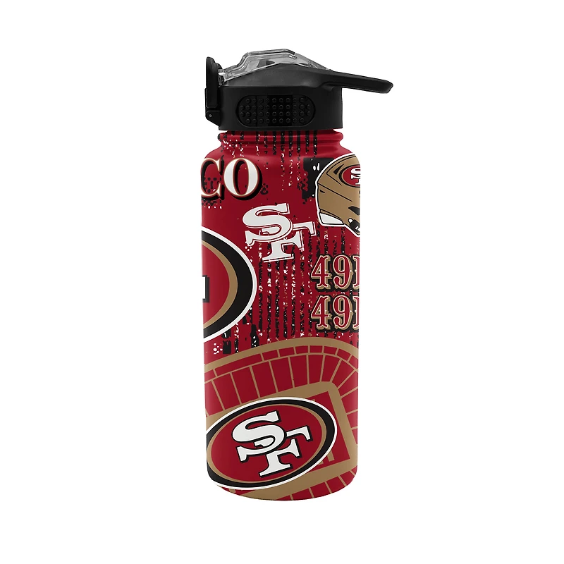 Pegasus San Francisco 49ers Homefield Mashup 32oz Stainless Steel Press Top Water Bottle
