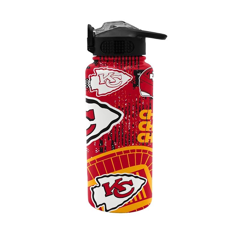 Pegasus Kansas City Chiefs Homefield Mashup 32oz Stainless Steel Press Top Water Bottle