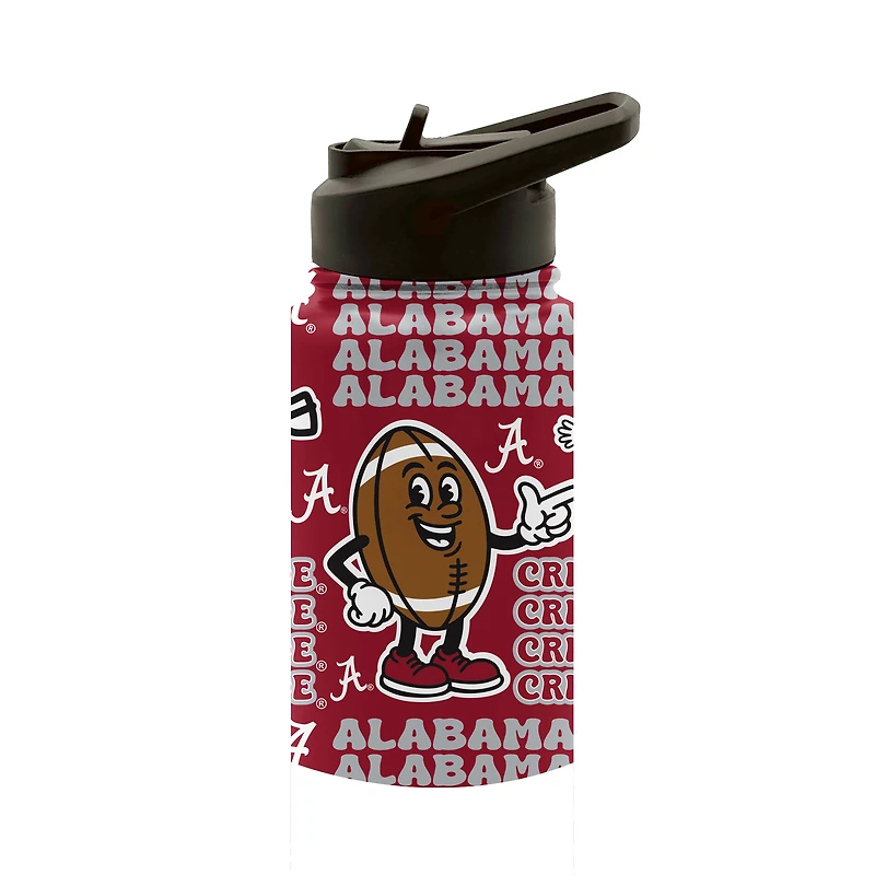 Pegasus Alabama Crimson Tide Game Day Pals 14oz Stainless Steel Flip Straw Water Bottle