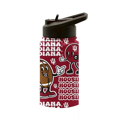 Pegasus Indiana Hoosiers Game Day Pals 14oz Stainless Steel Flip Straw Water Bottle