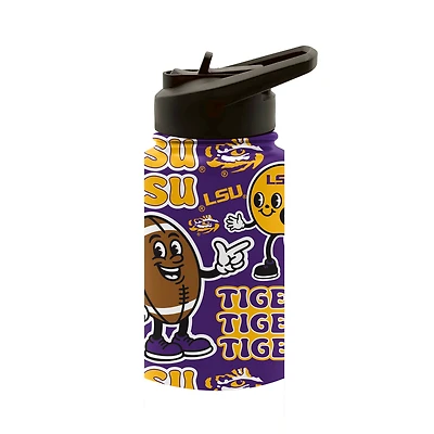 Pegasus LSU Tigers Game Day Pals 14oz Stainless Steel Flip Straw Water Bottle