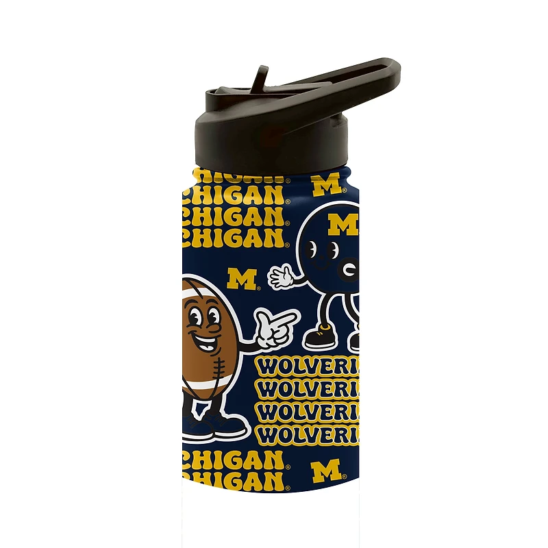 Pegasus Michigan Wolverines Game Day Pals 14oz Stainless Steel Flip Straw Water Bottle