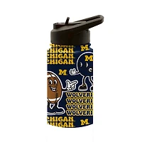 Pegasus Michigan Wolverines Game Day Pals 14oz Stainless Steel Flip Straw Water Bottle