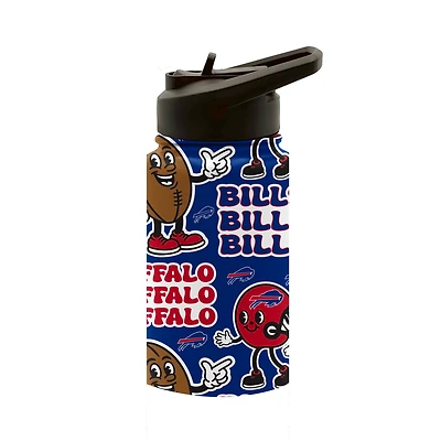 Pegasus Buffalo Bills Game Day Pals 14oz Stainless Steel Flip Straw Water Bottle