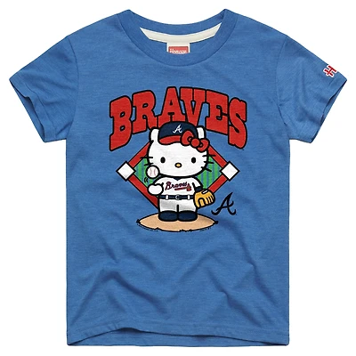 Youth Homage  Royal Atlanta Braves Hello Kitty x MLB Tri-Blend T-Shirt