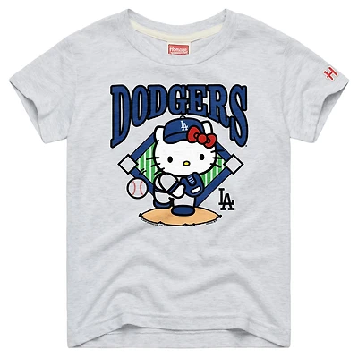 Youth Homage  Ash Los Angeles Dodgers Hello Kitty x MLB Tri-Blend T-Shirt