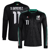 Men's adidas Santiago Gimenez Black Mexico National Team 2026 Third Replica Long Sleeve Jersey