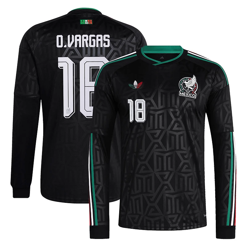 Men's adidas Obed Vargas Black Mexico National Team 2026 Third Replica Long Sleeve Jersey