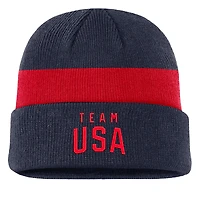 Men's Nike Navy Team USA Stripe Terra Cuffed Knit Hat