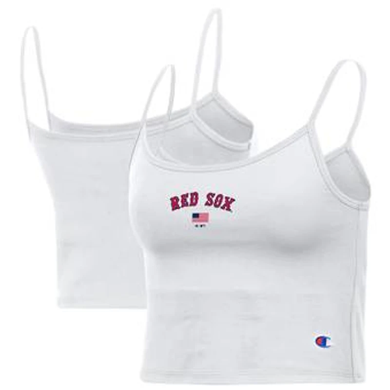 Women's Champion White Boston Red Sox America Scoop Tank Top