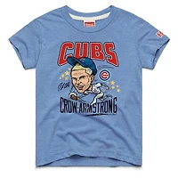 Youth Homage Pete Crow-Armstrong Light Blue Chicago Cubs Caricature Tri-Blend T-Shirt