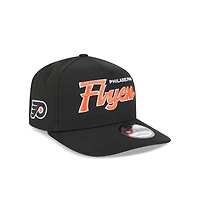 Men's New Era Black Philadelphia Flyers Script A-Frame 9FIFTY Snapback Hat