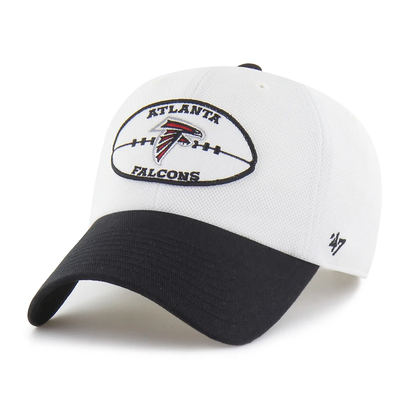 Men's '47 White/Black Atlanta Falcons Pique Patch Clean Up Adjustable Hat