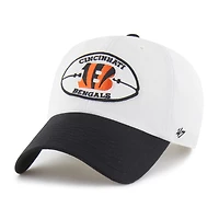 Men's '47 Cream/Black Cincinnati Bengals Pique Patch Clean Up Adjustable Hat