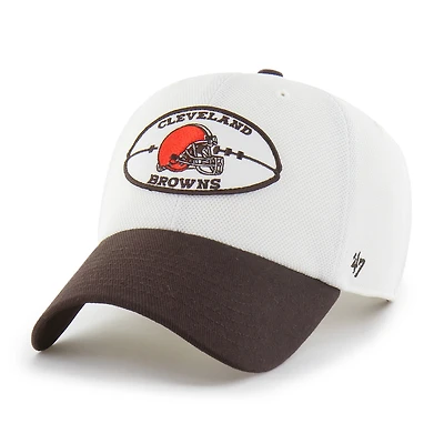 Men's '47 Cream/Brown Cleveland Browns Pique Patch Clean Up Adjustable Hat