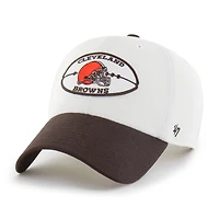 Men's '47 Cream/Brown Cleveland Browns Pique Patch Clean Up Adjustable Hat
