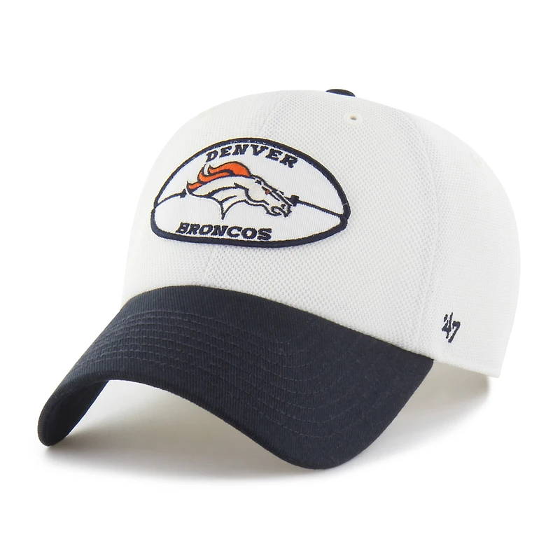 Men's '47 Cream/Navy Denver Broncos Pique Patch Clean Up Adjustable Hat