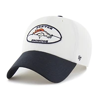 Men's '47 Cream/Navy Denver Broncos Pique Patch Clean Up Adjustable Hat