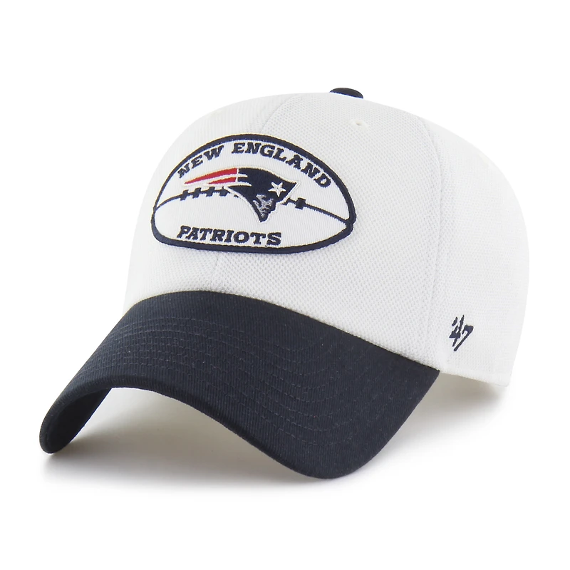 Men's '47 Cream/Navy New England Patriots Pique Patch Clean Up Adjustable Hat