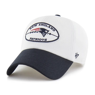 Men's '47 Cream/Navy New England Patriots Pique Patch Clean Up Adjustable Hat