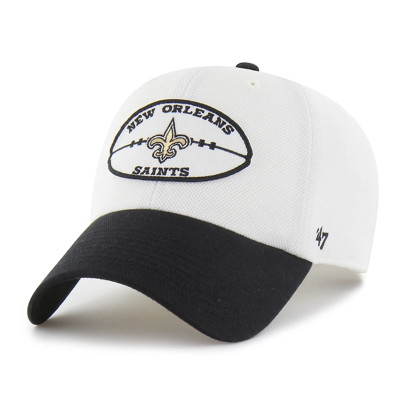 Men's '47 Cream/Black New Orleans Saints Pique Patch Clean Up Adjustable Hat