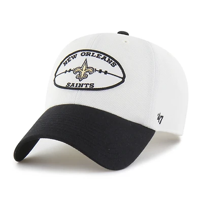 Men's '47 Cream/Black New Orleans Saints Pique Patch Clean Up Adjustable Hat