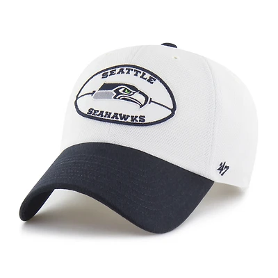 Men's '47 Cream/Navy Seattle Seahawks Pique Patch Clean Up Adjustable Hat