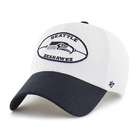 Men's '47 Cream/Navy Seattle Seahawks Pique Patch Clean Up Adjustable Hat