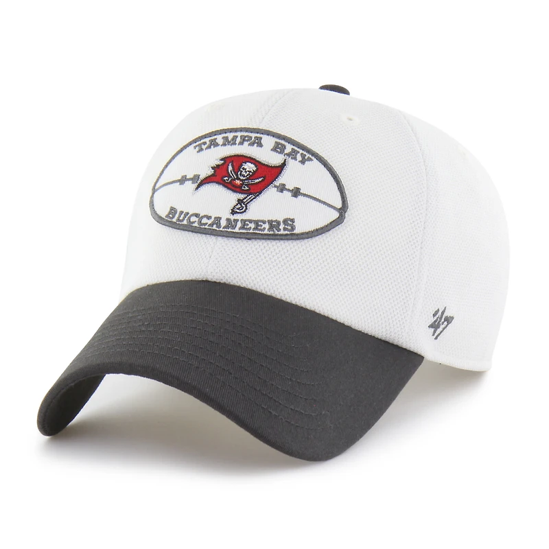 Men's '47 Cream/Pewter Tampa Bay Buccaneers Pique Patch Clean Up Adjustable Hat
