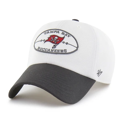 Men's '47 Cream/Pewter Tampa Bay Buccaneers Pique Patch Clean Up Adjustable Hat